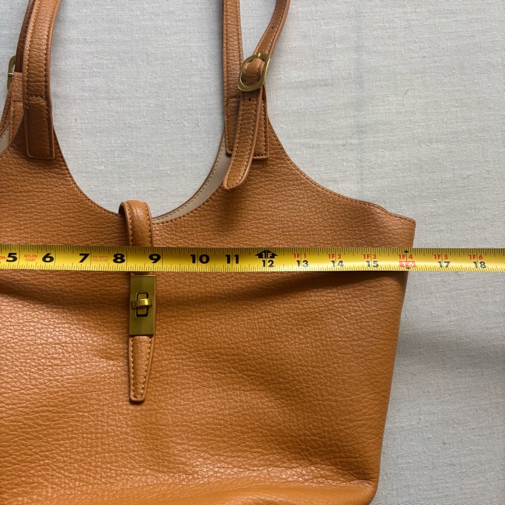 Miztique Isabelle 2-in-1 Camel Vegan Leather Tote | Modern - Picture 9 of 11